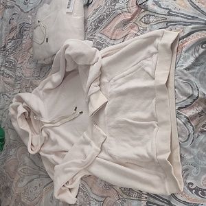 Flex living oatmilk super soft pullover fuzzy outside, kangaroo pocket brand new